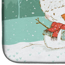 Black Maltese Snowman Christmas Dish Drying Mat – Absorbent, Artistic Kitchen Essentials CK2092DDM