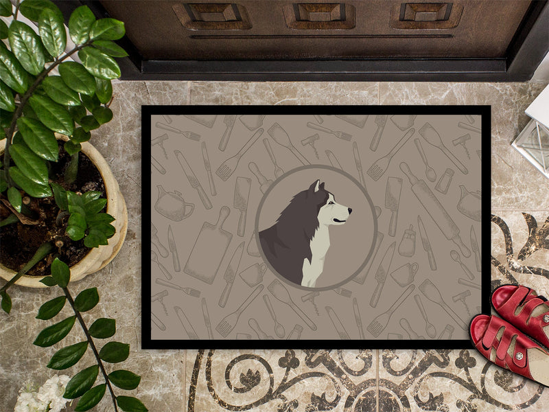 Alaskan Malamute In the Kitchen Doormat - 24x36 Decorative Floor Mat – Indoor/Outdoor Rug with Artistic Flair CK2160JMAT