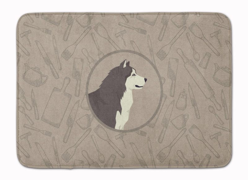 Alaskan Malamute In the Kitchen Machine Washable Memory Foam Mat CK2160RUG