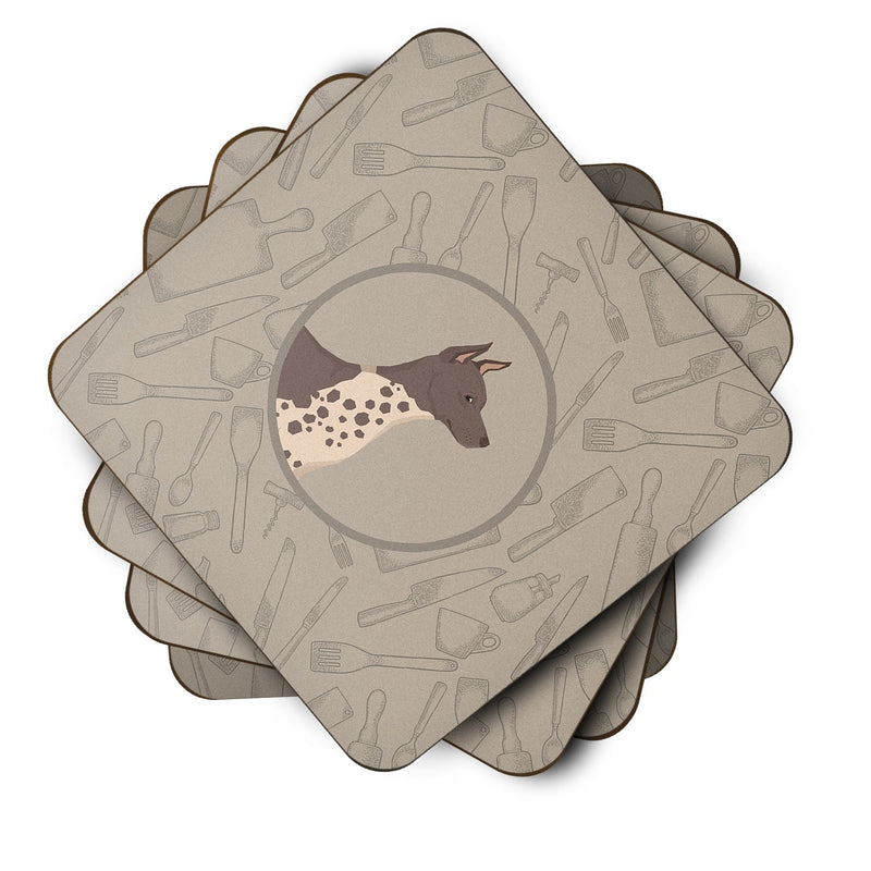 American Hairless Terrier In the Kitchen Foam Coaster  CK2161FC