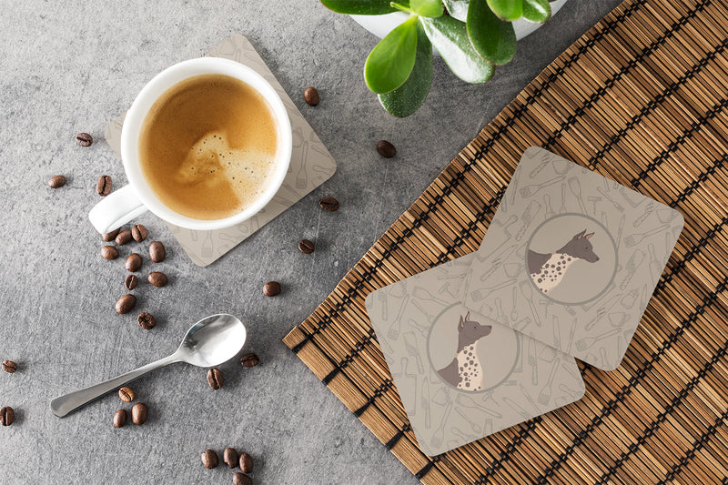American Hairless Terrier In the Kitchen Foam Coaster  CK2161FC