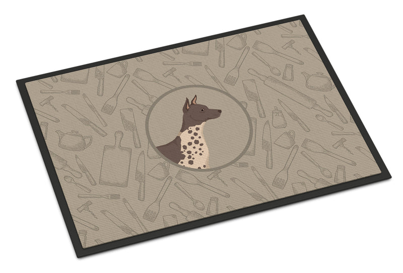 American Hairless Terrier In the Kitchen Doormat - 24x36 Decorative Floor Mat – Indoor/Outdoor Rug with Artistic Flair CK2161JMAT