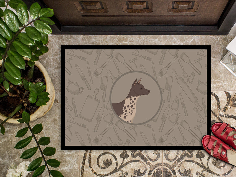 American Hairless Terrier In the Kitchen Doormat - 18x27 Decorative Floor Mat – Indoor/Outdoor Rug with Artistic Flair CK2161MAT