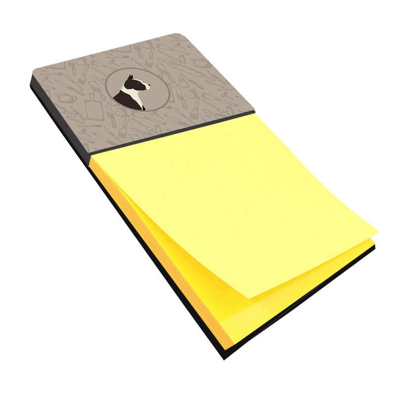 American Staffordshire Terrier In the Kitchen Sticky Note Holder CK2162SN- Refiilable Desk Accessory Note Pad