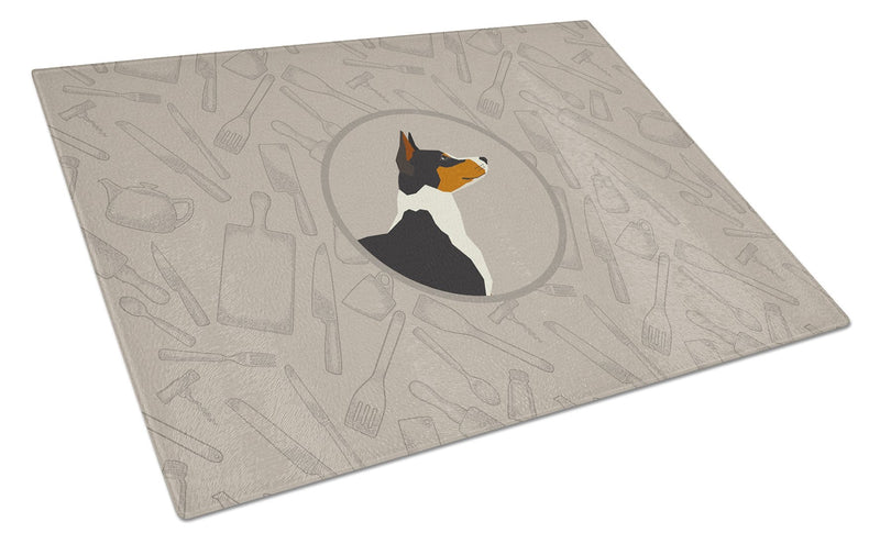 Basenji In the Kitchen Glass Cutting Board Large CK2164LCB