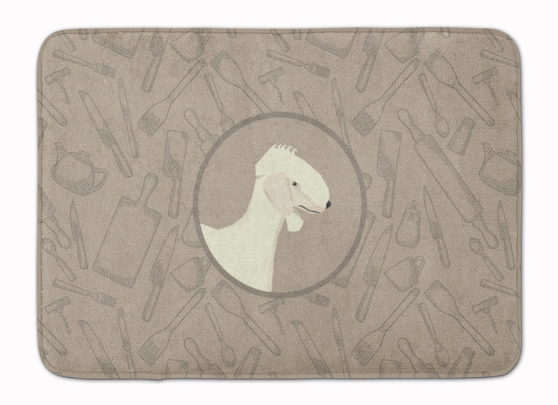 Bedlington Terrier In the Kitchen Machine Washable Memory Foam Mat CK2167RUG