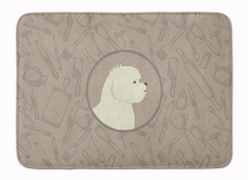 Bichon Frise In the Kitchen Machine Washable Memory Foam Mat CK2168RUG