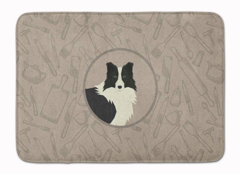 Border Collie In the Kitchen Machine Washable Memory Foam Mat CK2169RUG