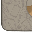 Border Terrier In the Kitchen Dish Drying Mat – Absorbent, Artistic Kitchen Essentials CK2170DDM