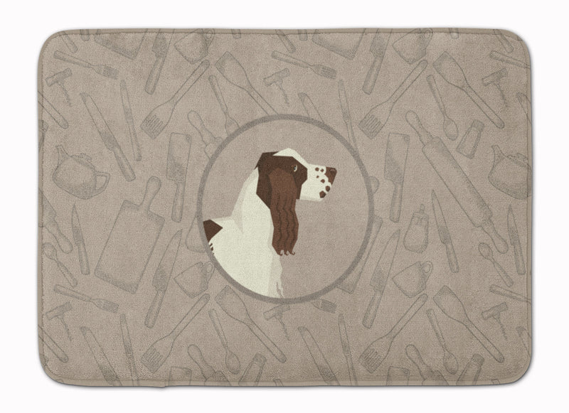 English Springer Spaniel In the Kitchen Machine Washable Memory Foam Mat CK2184RUG