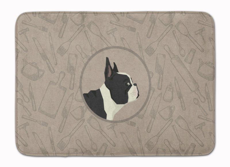 French Bulldog In the Kitchen Machine Washable Memory Foam Mat CK2186RUG