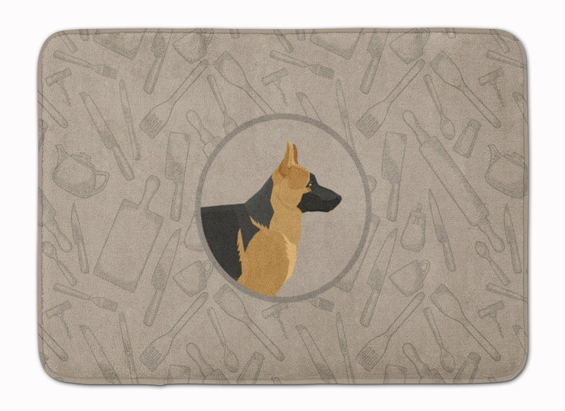 German Shepherd In the Kitchen Machine Washable Memory Foam Mat CK2187RUG