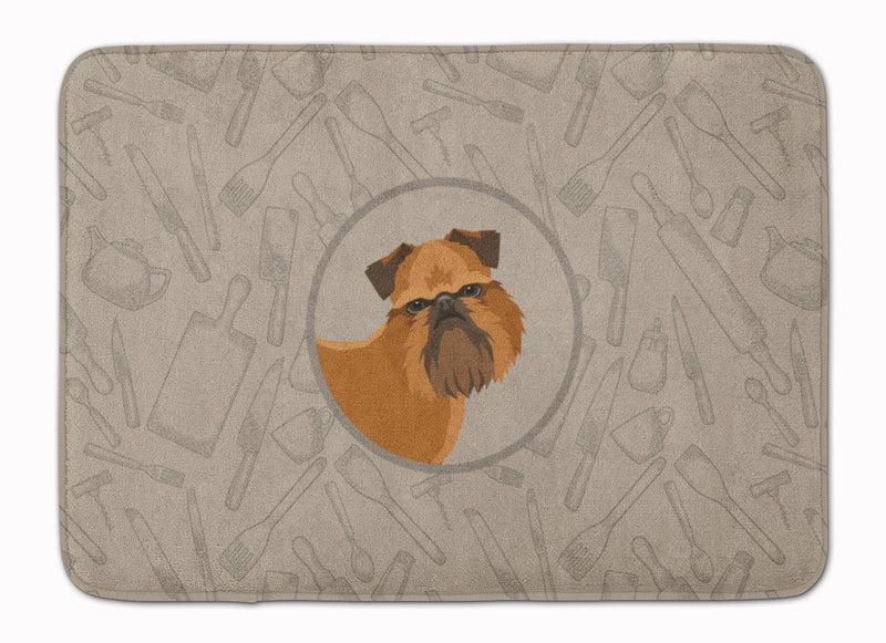 Brussels Griffon In the Kitchen Machine Washable Memory Foam Mat CK2191RUG