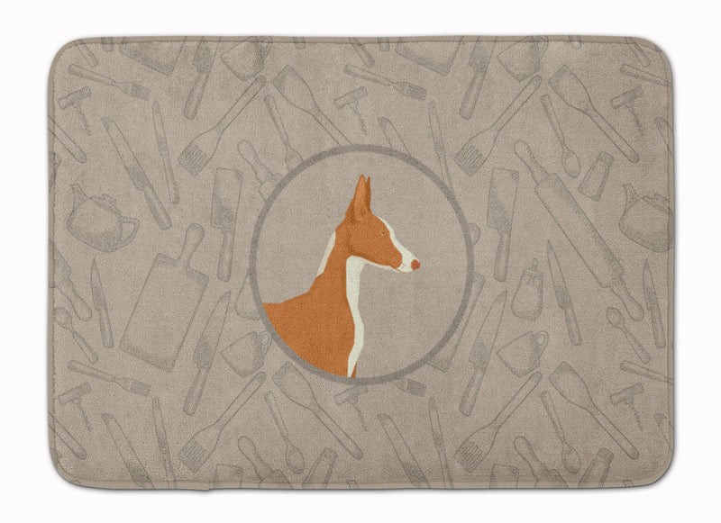 Ibizan Hound In the Kitchen Machine Washable Memory Foam Mat CK2192RUG