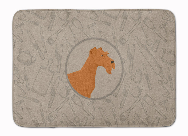 Irish Terrier In the Kitchen Machine Washable Memory Foam Mat CK2193RUG