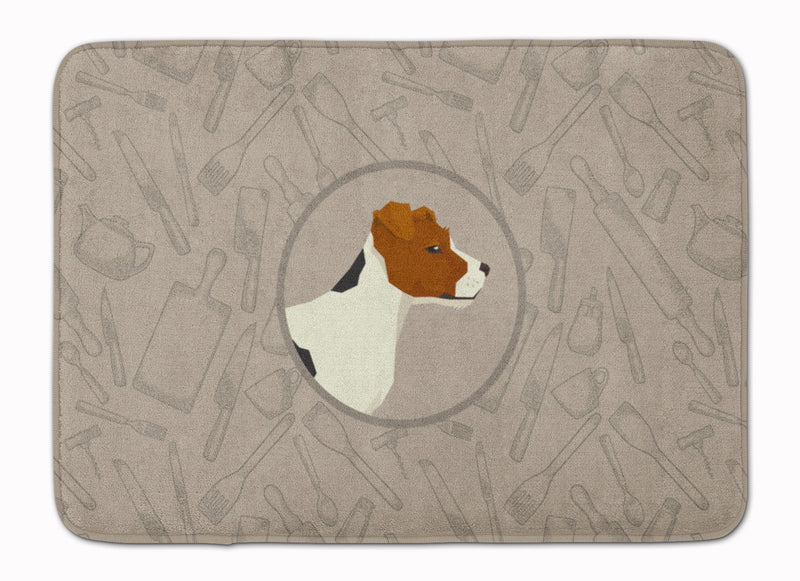 Jack Russell Terrier In the Kitchen Machine Washable Memory Foam Mat CK2194RUG