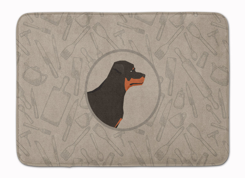 Rottweiler In the Kitchen Machine Washable Memory Foam Mat CK2205RUG