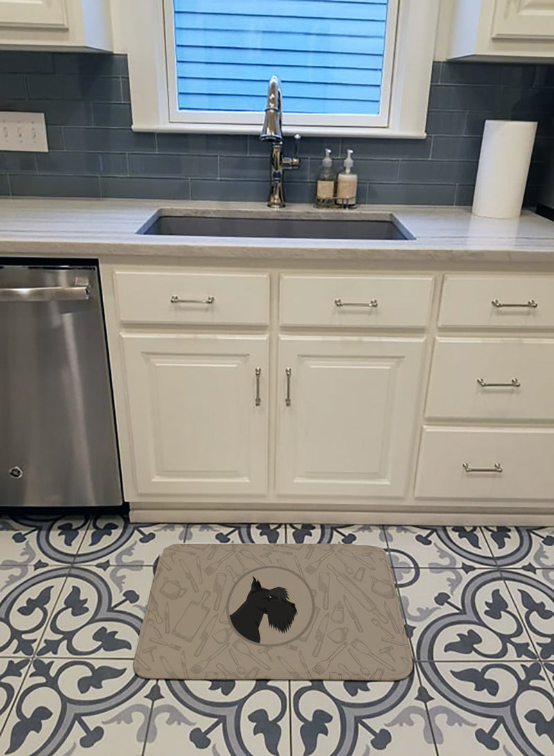 Scottish Terrier In the Kitchen Machine Washable Memory Foam Mat CK2207RUG