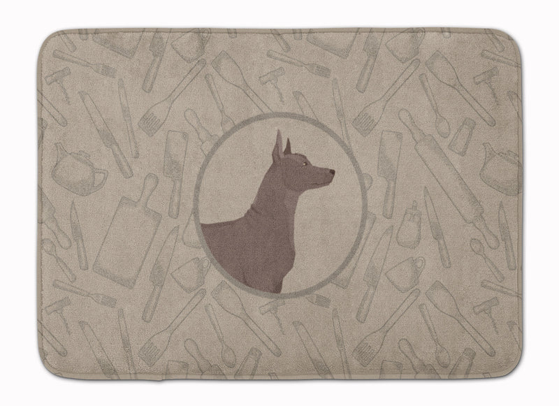 Mexican Hairless Dog Xolo In the Kitchen Machine Washable Memory Foam Mat CK2217RUG