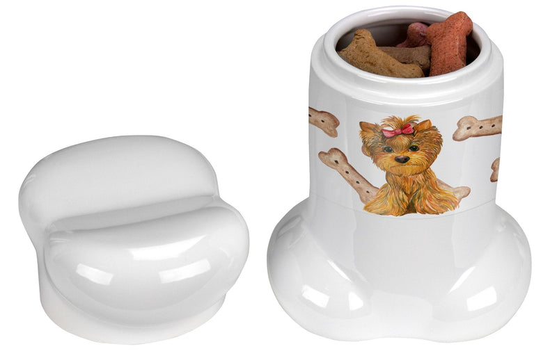 Yorkie Puppy Bone Shaped Treat Jar CK2374BSTJ