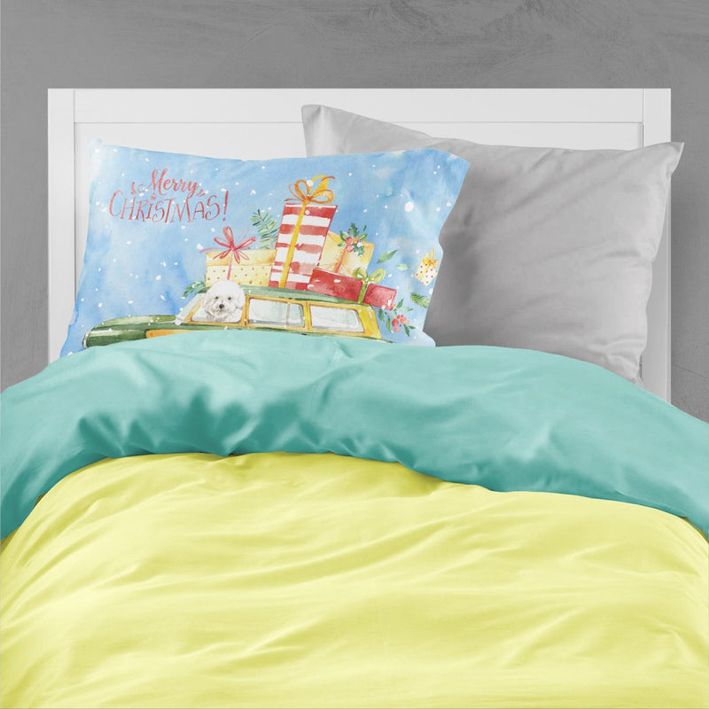 Merry Christmas Bichon Frisé  Standard Pillowcase – Artistic Decorative Front, White Back CK2395PILLOWCASE