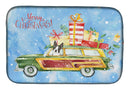 Merry Christmas Boston Terrier Dish Drying Mat Absorbent Dish Drying Mat Pad for Kitchen Counter Dish Drainer Mat for Countertop, 14 x 21", Multicolor