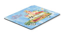 Merry Christmas Boston Terrier Mouse Pad, Heat Resistant Trivet Hot Pad , Non Slip Rubber Desk Mat, Kitchen Counter Protector, Home Office Decor Gift