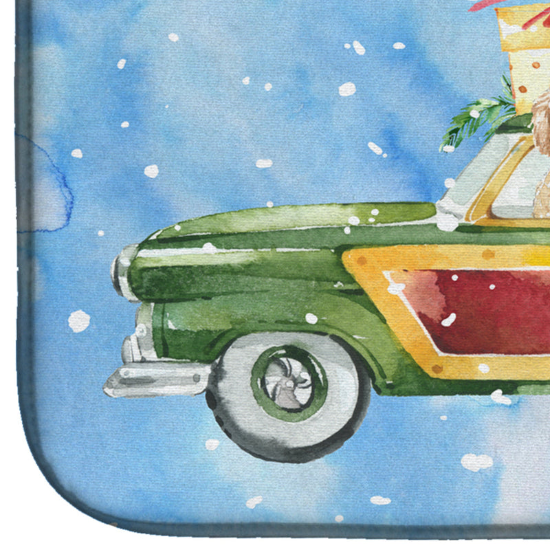 Merry Christmas Goldendoodle Dish Drying Mat – Absorbent, Artistic Kitchen Essentials CK2406DDM