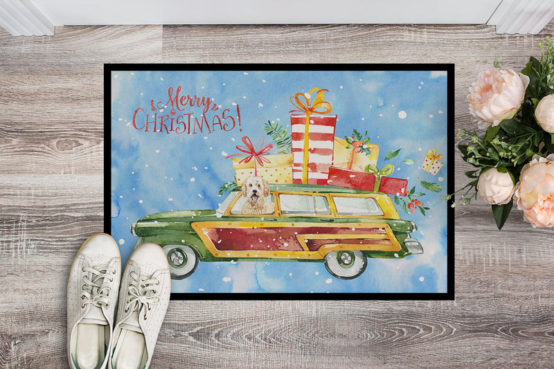 Merry Christmas Goldendoodle Indoor or Outdoor Mat 18x27 CK2406MAT