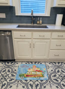 Merry Christmas Goldendoodle Memory Foam Kitchen Mat Machine Washable Anti-Fatigue Cushion Comfort Bath or Kitchen Rug