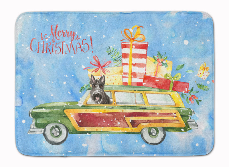 Merry Christmas Scottish Terrier Machine Washable Memory Foam Mat CK2420RUG