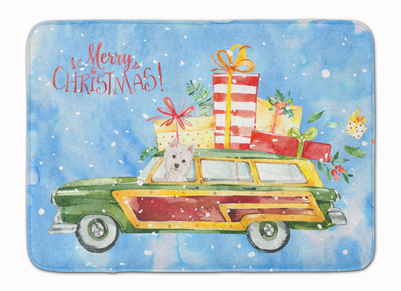 Merry Christmas Westie Machine Washable Memory Foam Mat CK2441RUG