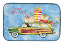 Merry Christmas Dachshund Dish Drying Mat Absorbent Dish Drying Mat Pad for Kitchen Counter Dish Drainer Mat for Countertop, 14 x 21", Multicolor