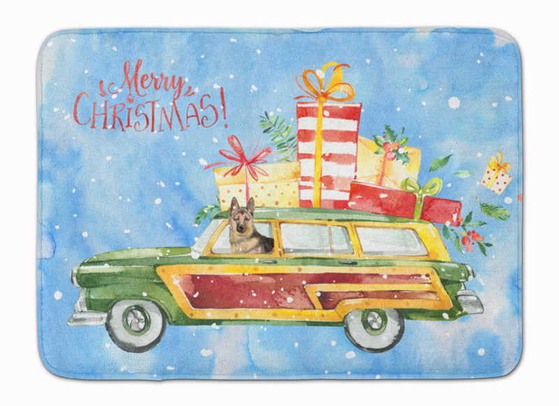 Merry Christmas German Shepherd Machine Washable Memory Foam Mat CK2455RUG