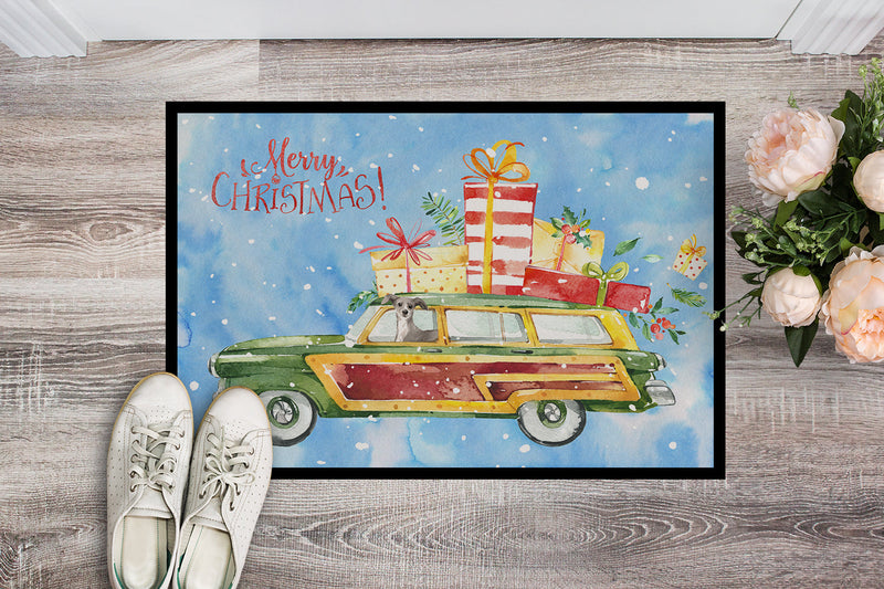 Merry Christmas Italian Greyhound Doormat - 24x36 Decorative Floor Mat – Indoor/Outdoor Rug with Artistic Flair CK2458JMAT