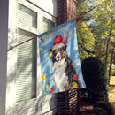 Christmas Lights Bernese Mountain Dog House Flag 28x40 Porch Sleeve Pole Decorative Outside Yard Banner Artwork Wall Hanging, Polyester