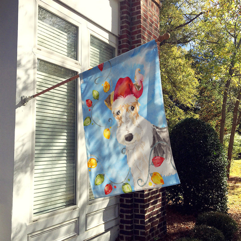 Christmas Lights Fox Terrier Flag Canvas House Size CK2501CHF