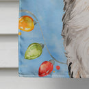 Christmas Lights Australian Shepherd House Flag 28x40 Porch Sleeve Pole Decorative Outside Yard Banner Artwork Wall Hanging, Polyester