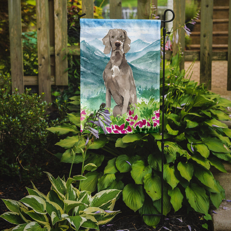 Mountian Flowers Weimaraner Flag Garden Size CK2517GF