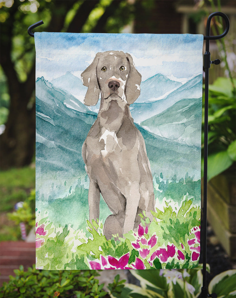 Mountian Flowers Weimaraner Flag Garden Size CK2517GF