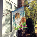Mountain Flowers Smooth Collie House Flag 28x40 Porch Sleeve Pole Decorative Outside Yard Banner Artwork Wall Hanging, Polyester