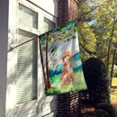 Under the Tree Cavapoo House Flag 28x40 Porch Sleeve Pole Decorative Outside Yard Banner Artwork Wall Hanging, Polyester