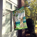 Under the Tree Cairn Terrier House Flag 28x40 Porch Sleeve Pole Decorative Outside Yard Banner Artwork Wall Hanging, Polyester