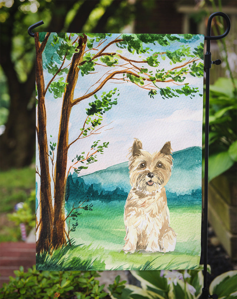 Under the Tree Cairn Terrier Garden Flag - Outdoor Decorative Yard Flag CK2577GF