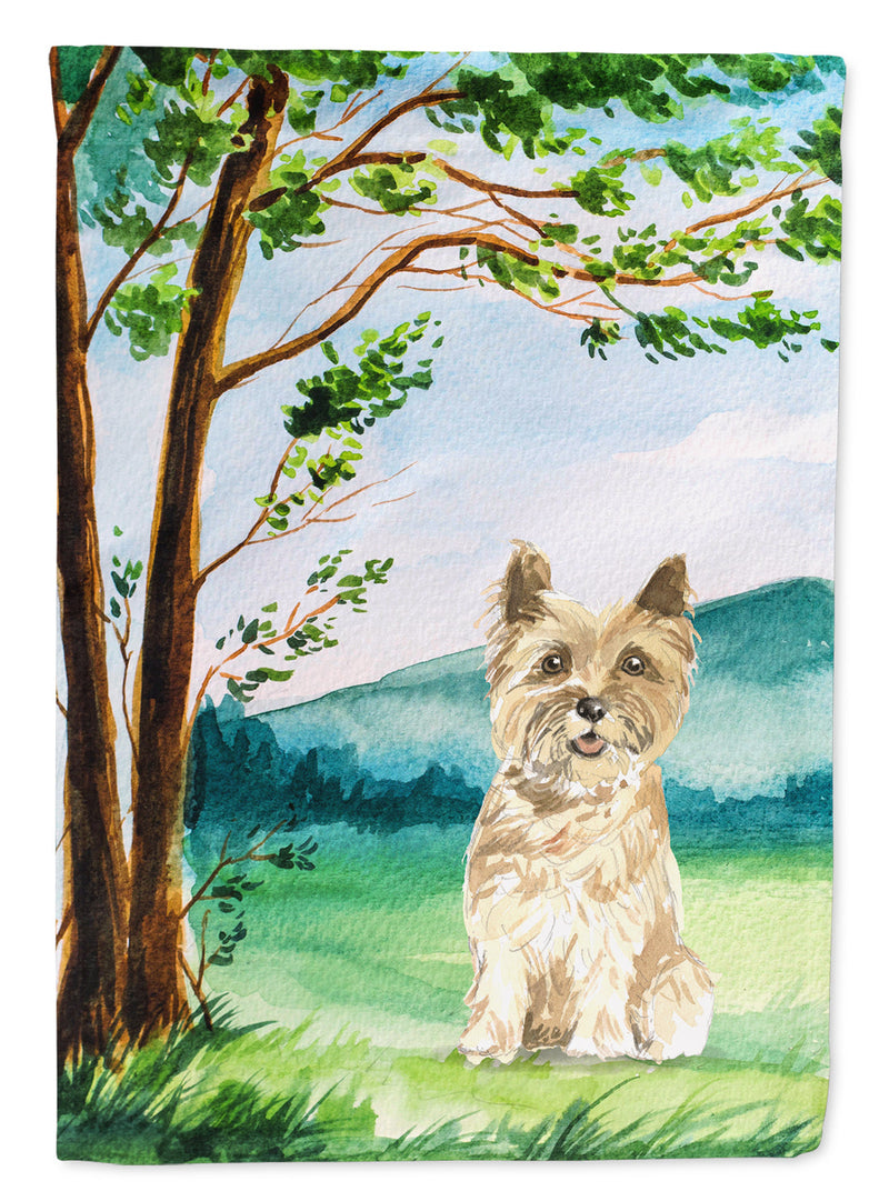 Under the Tree Cairn Terrier Garden Flag - Outdoor Decorative Yard Flag CK2577GF
