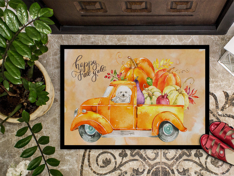Fall Harvest Bichon Frisé Doormat - 24x36 Decorative Floor Mat – Indoor/Outdoor Rug with Artistic Flair CK2608JMAT