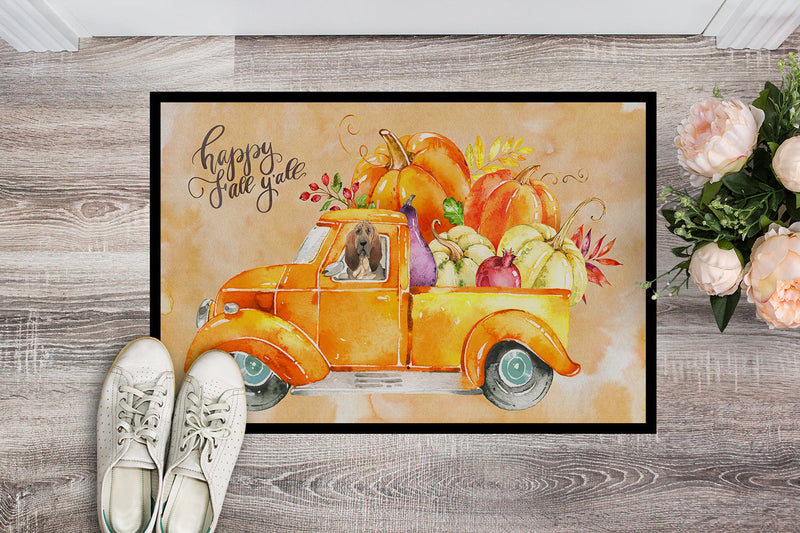 Fall Harvest Bloodhound Doormat - 18x27 Decorative Floor Mat – Indoor/Outdoor Rug with Artistic Flair CK2609MAT