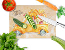 Fall Harvest English Pointer Cutting Board Tempered Glass Kitchen Cutting Surface, Heat Resistant Chopping, Non-Slip Feet, Food Prep & Serving