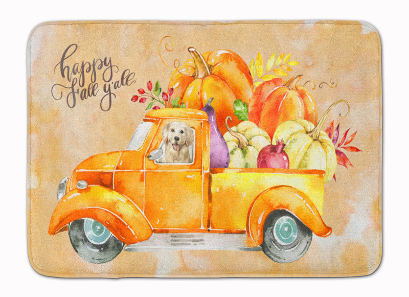 Fall Harvest Golden Retriever Machine Washable Memory Foam Mat CK2619RUG