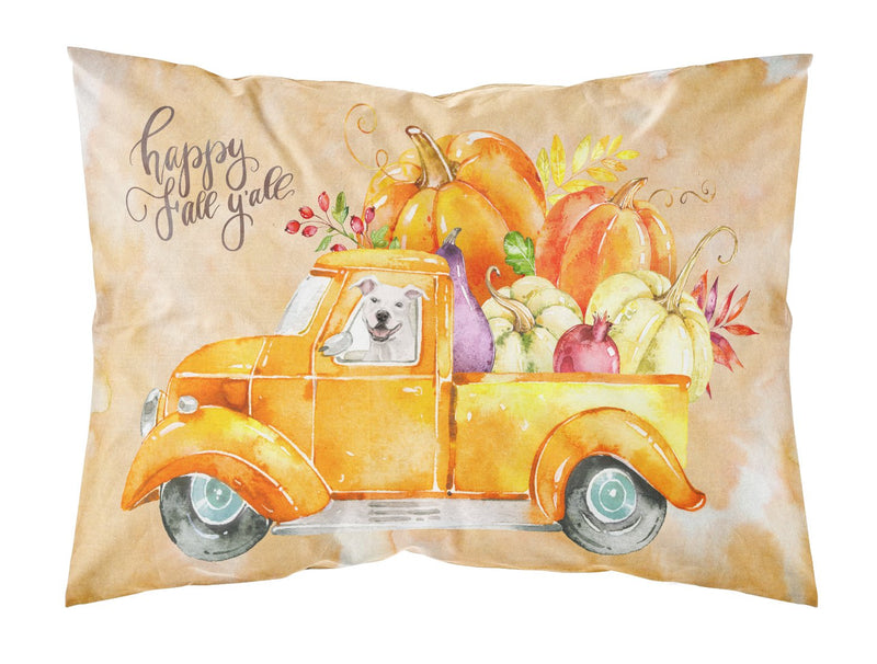 Fall Harvest White Staffordshire Bull Terrier  Standard Pillowcase – Artistic Decorative Front, White Back CK2645PILLOWCASE